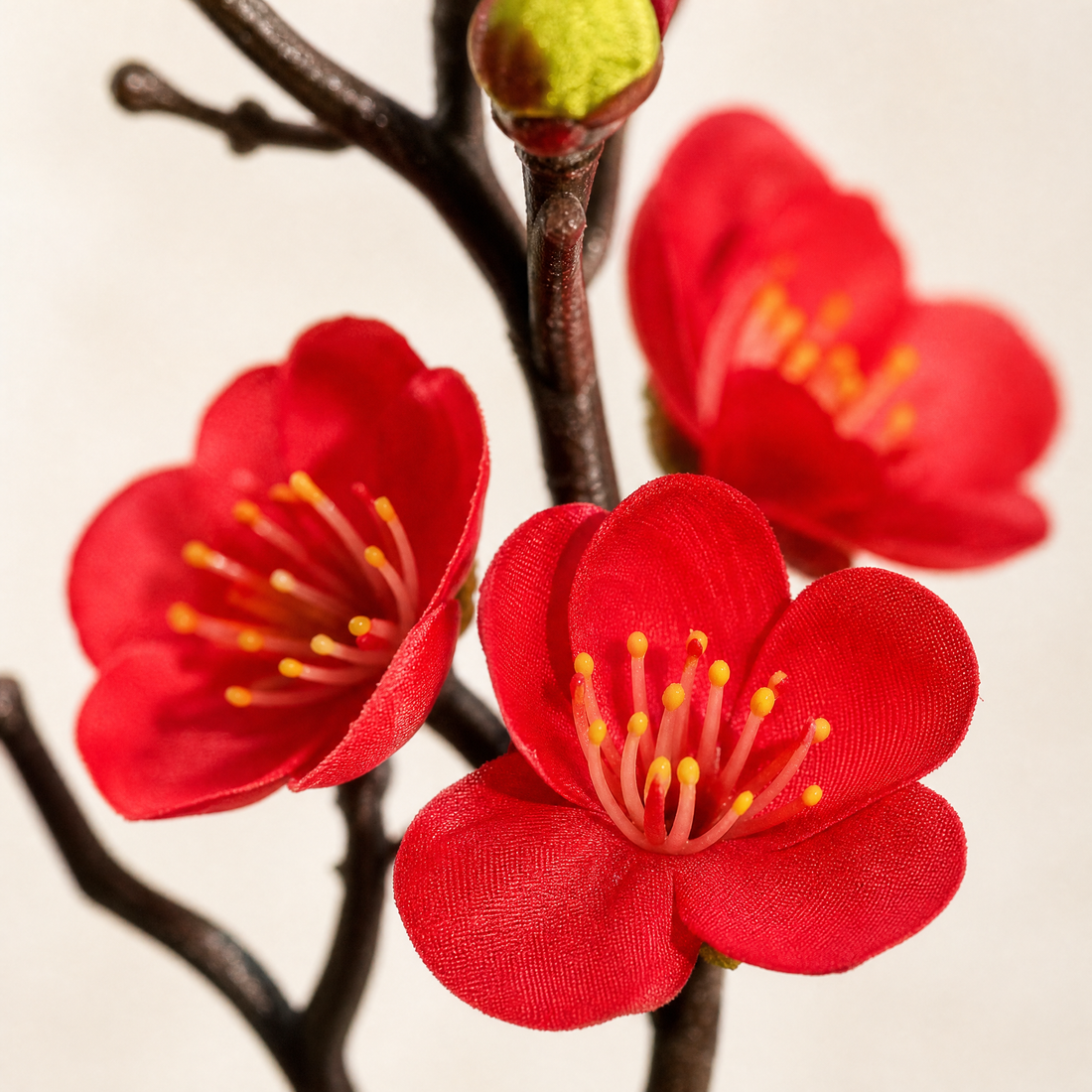 Faux Plum Blossom Bonsai – Silk Flower Potted Tree, Desk Decor, Home or Wedding