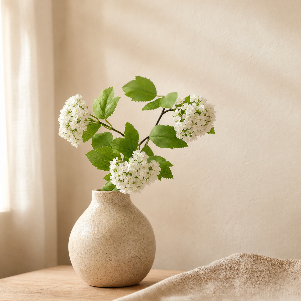 Artificial Hydrangea Stem – Silk -Head Spray for Wedding Table and Home Decor
