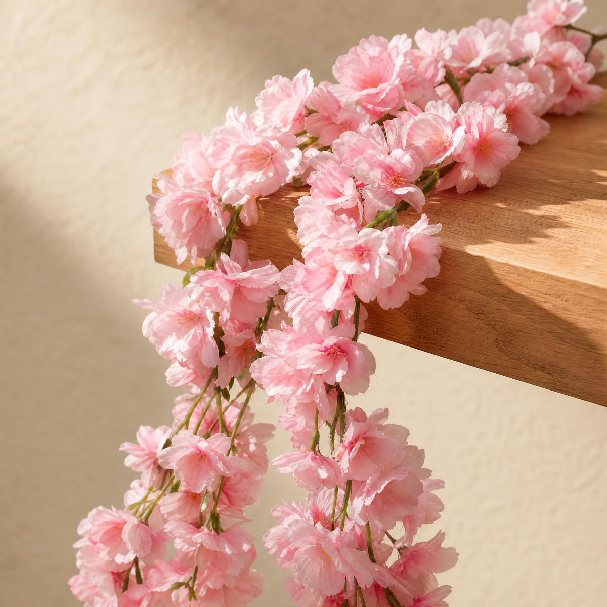 Artificial Cherry Blossom Garland – Faux Sakura Vine for Wedding Arch and Home Decor