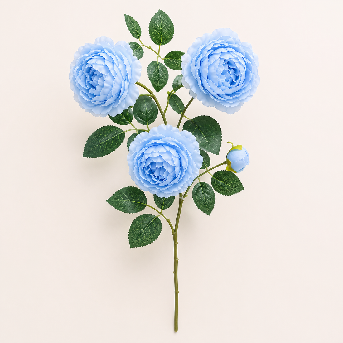 Artificial Peony Bouquet Branch – 3 Bloom Faux Flowers for Wedding Home Garden Decor