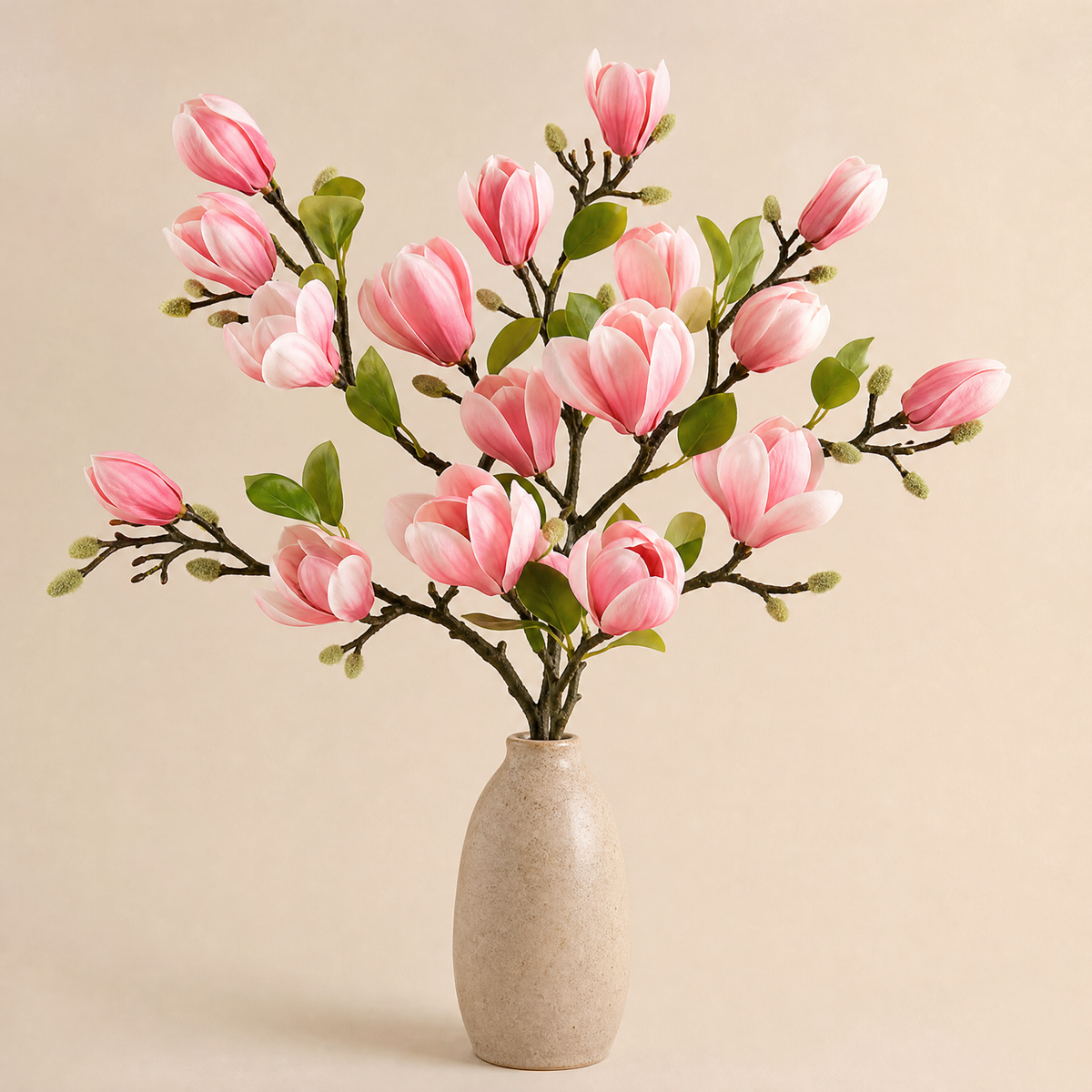 Silk Magnolia Branch – Faux Floral Branch for Vase, Wedding Decor and Home Styling