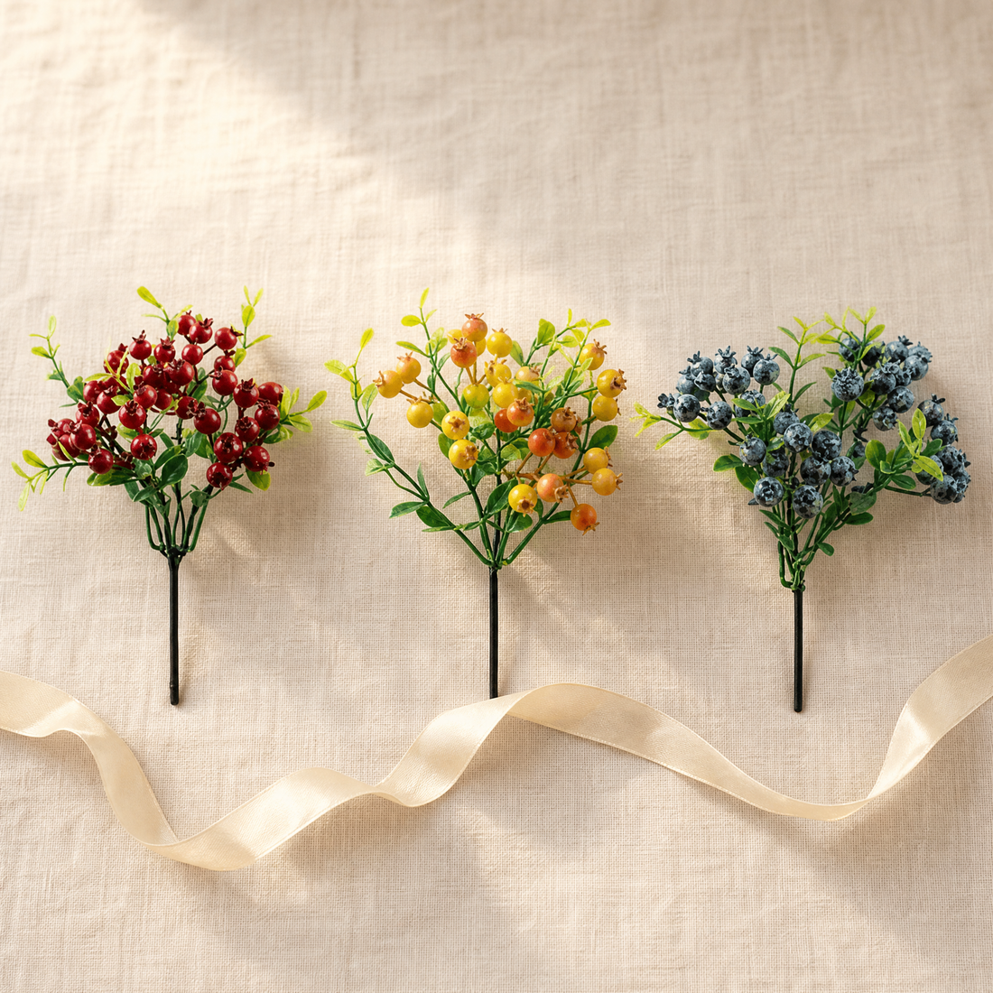 Faux Berry Stem – Artificial Fruit Branch for Vase, Wedding and Home Table Decor