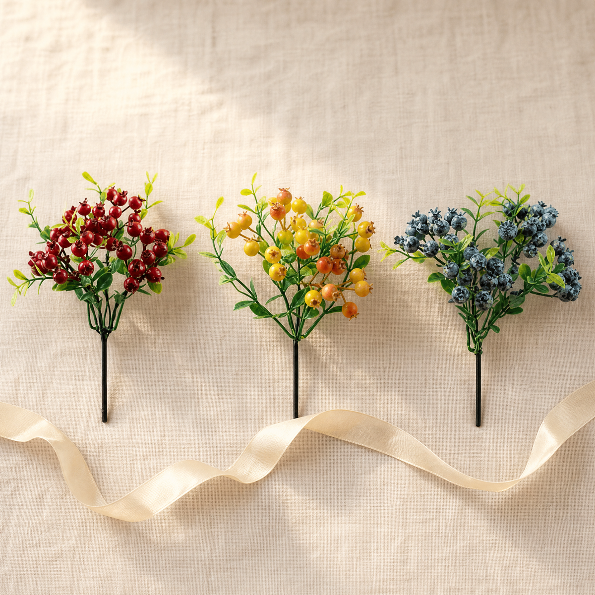 Faux Berry Stem – Artificial Fruit Branch for Vase, Wedding and Home Table Decor