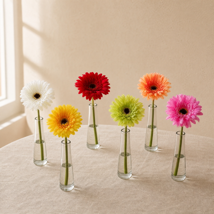 Artificial Gerbera Daisy Bouquet – Silk Flower Heads for Wedding Home Garden Decor