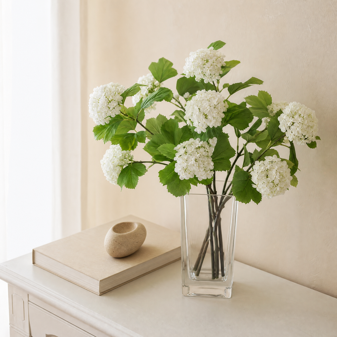 Artificial Hydrangea Stem – Silk -Head Spray for Wedding Table and Home Decor
