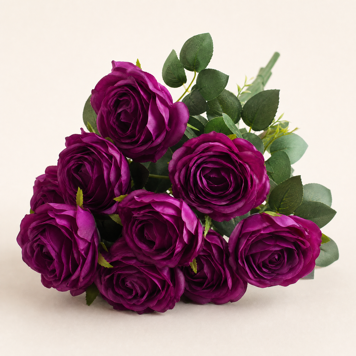 Silk Rose Bouquet 10 Heads – Faux Floral Arrangement for Wedding Home Decor