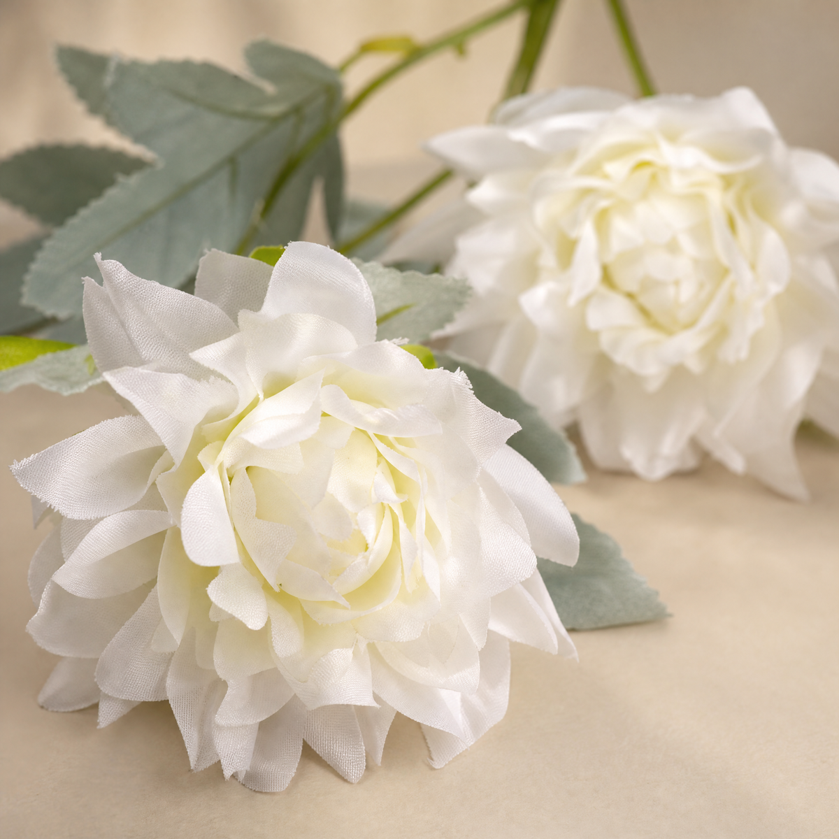 Artificial Dahlia Stem 3 Heads – Faux Silk Flower for Vase Wedding Home Decor
