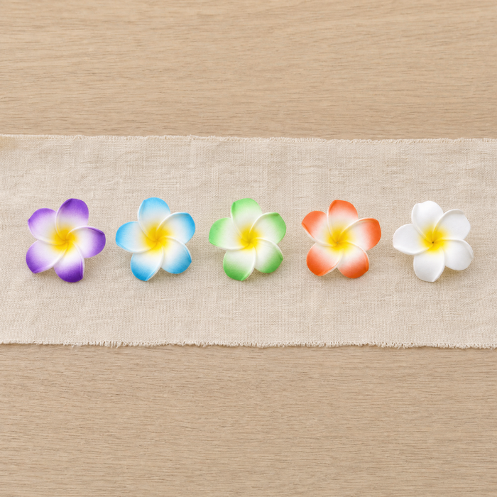 Foam Frangipani Flower Heads 10pcs – Faux Hawaiian Plumeria for Wedding Party Beach Decor