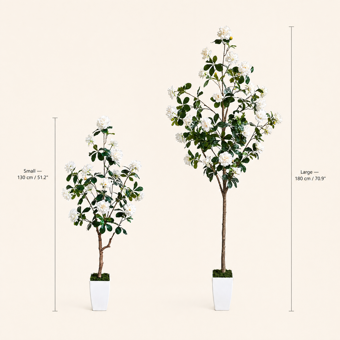 Artificial Peony Tree with Pot – White Faux Flower Tree Indoor Living Room Decor