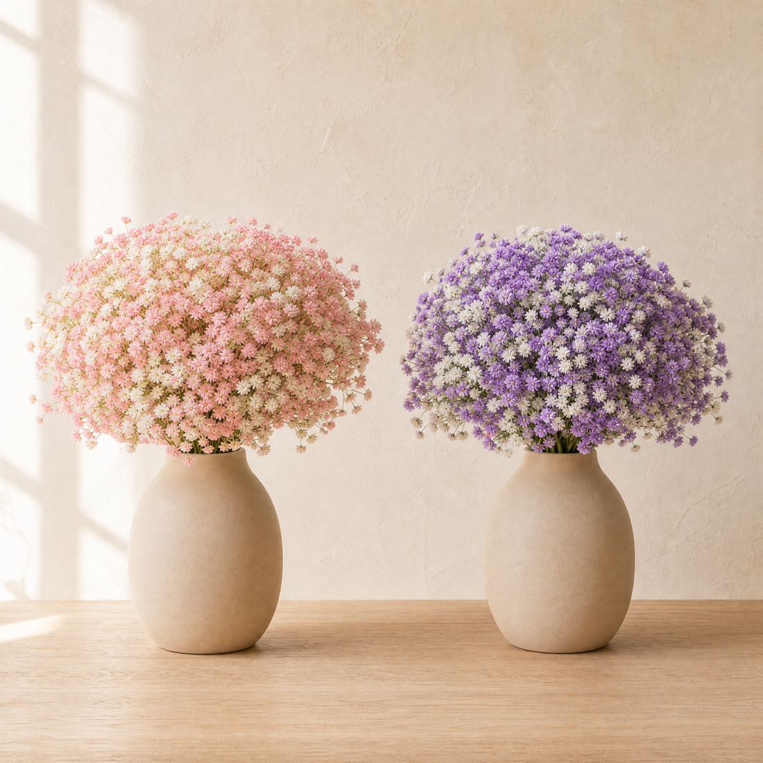 Faux Gypsophila Bouquet – Artificial Baby Breath Flowers for Wedding, Bridal and Home Decor
