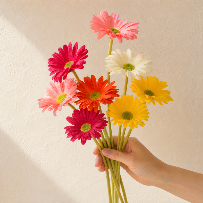 Faux Gerbera Stem – PU Artificial Flower for Home, Wedding and Desk Decor