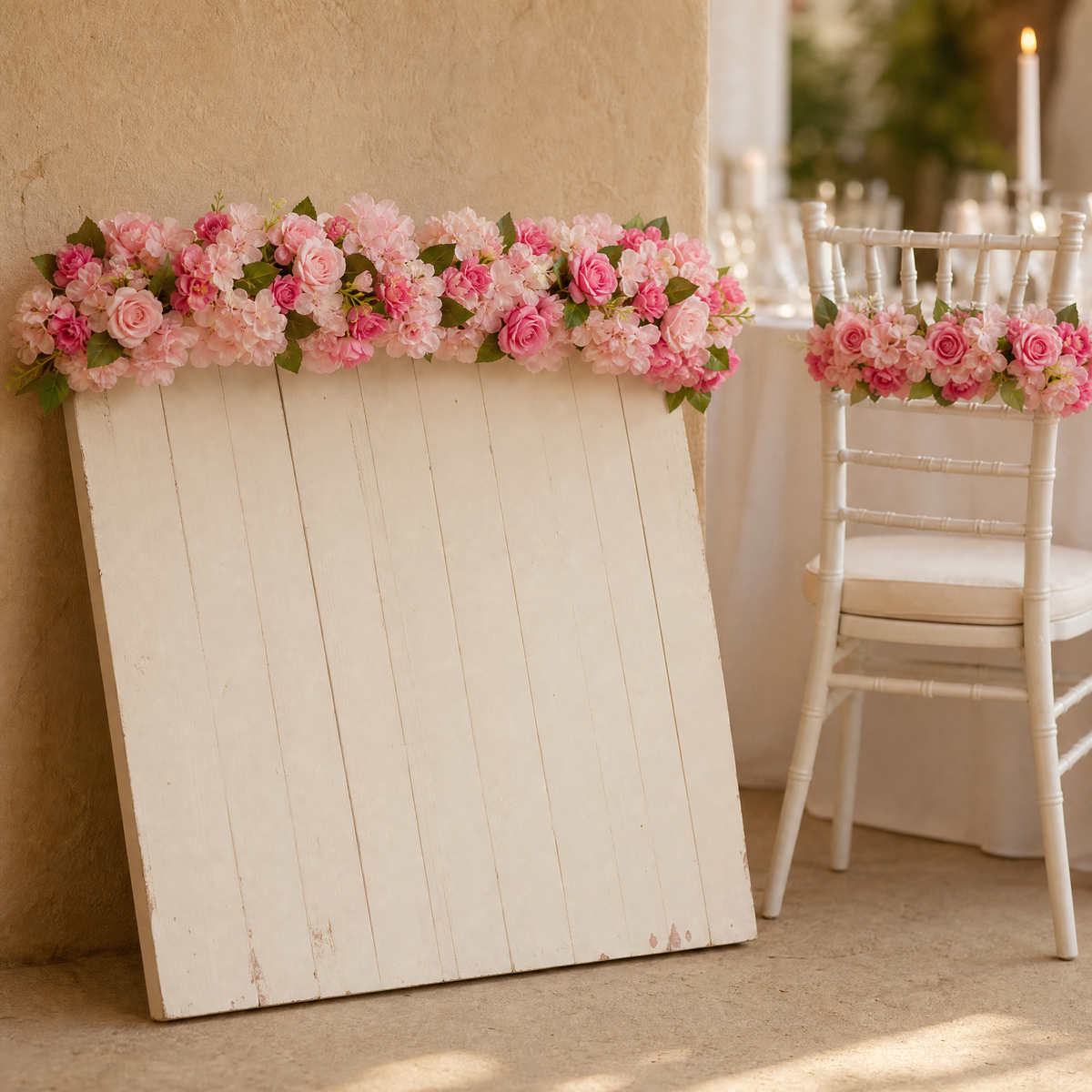 Silk Flower Row Arrangement 6 Pack – Wedding Table Centerpiece Arch Backdrop Party Decor