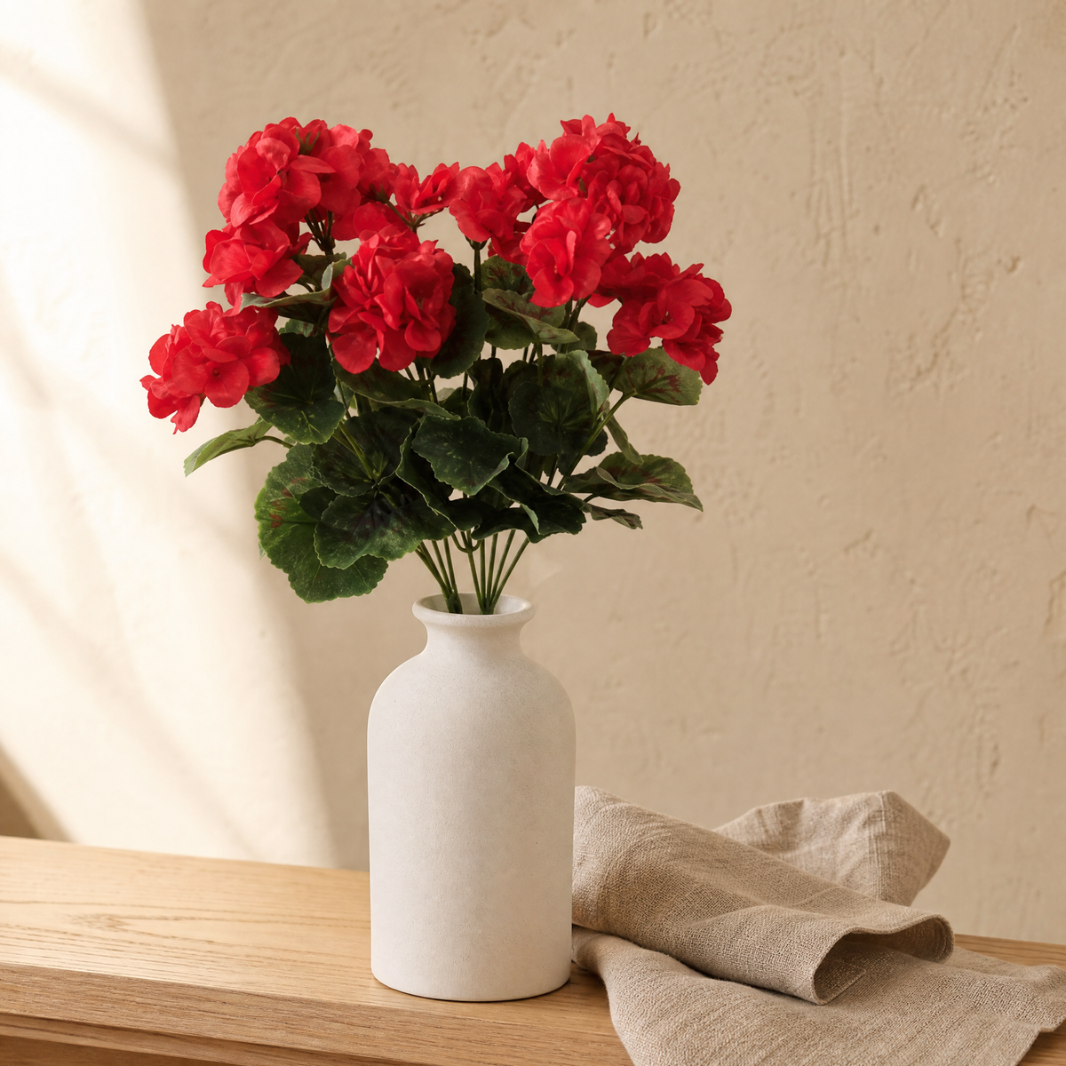 Artificial Begonia Bush – Faux Floral Stem for Home Decor, Wreaths and Wedding Bouquets