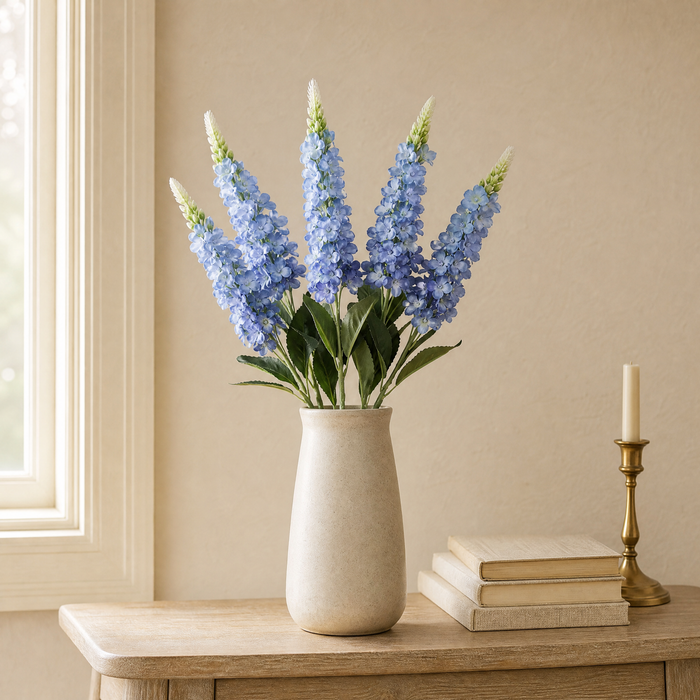 Artificial Delphinium Flower – Faux Silk Flower for Home Vase Wedding Arrangement