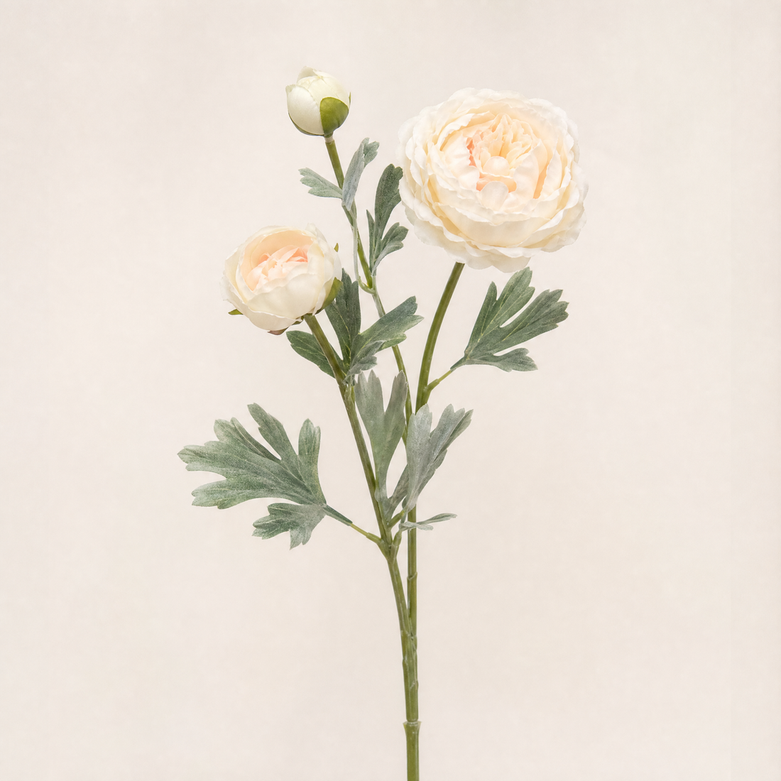 Silk Peony Stem – 3 Head Faux Floral Branch for Home Decor, Vase, Wedding