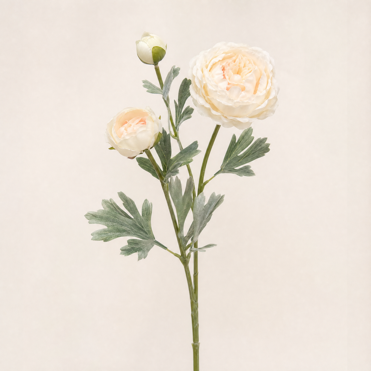 Silk Peony Stem – 3 Head Faux Floral Branch for Home Decor, Vase, Wedding