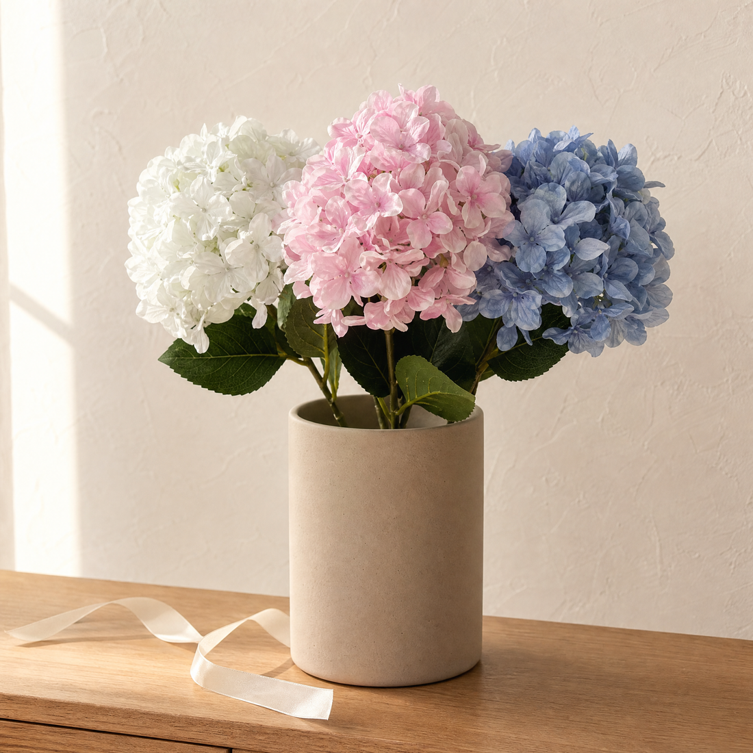 Silk Hydrangea Stem – Faux Floral for Home Decor, Vase, Wedding Arrangement