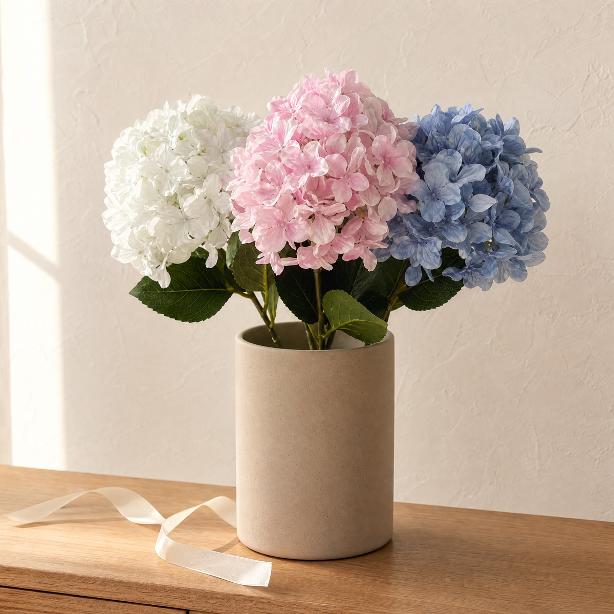 Silk Hydrangea Stem – Faux Floral for Home Decor, Vase, Wedding Arrangement