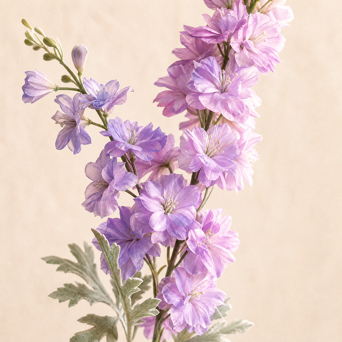 Faux Delphinium Stem – Tall Artificial Flower Branch for Vase Home Decor