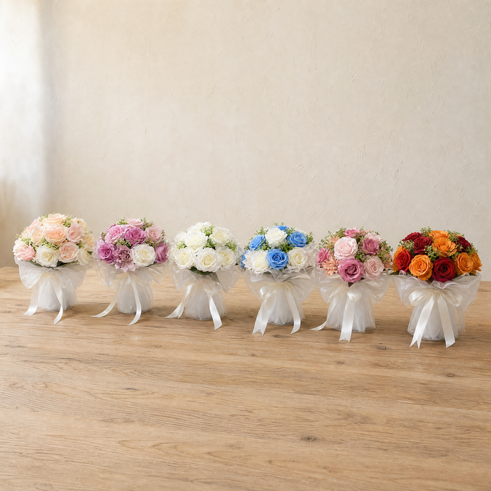 Faux Rose Bridal Bouquet – Silk Peony Wedding Flowers Bridesmaid Gift Decor