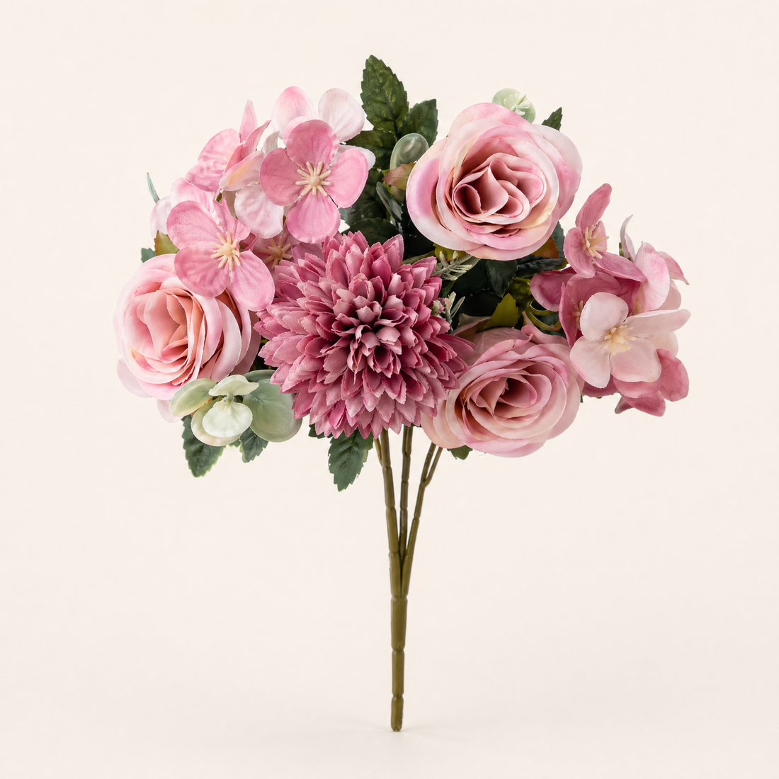Artificial Rose Chrysanthemum Stems – Silk Faux Bouquet for Wedding Table Home Decor