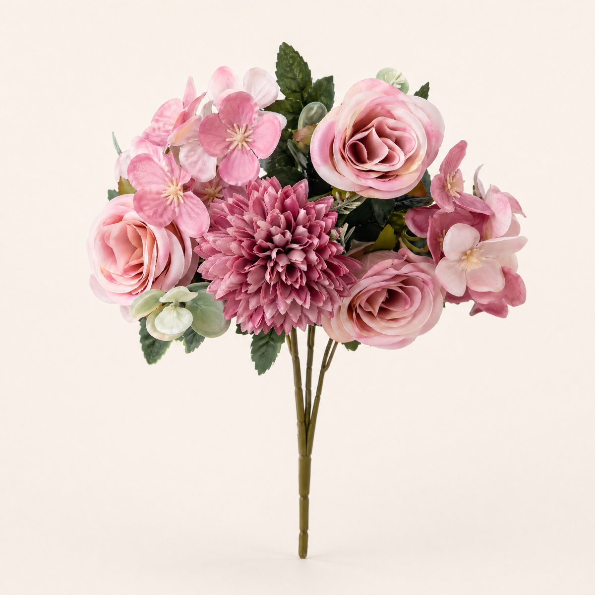 Artificial Rose Chrysanthemum Stems – Silk Faux Bouquet for Wedding Table Home Decor