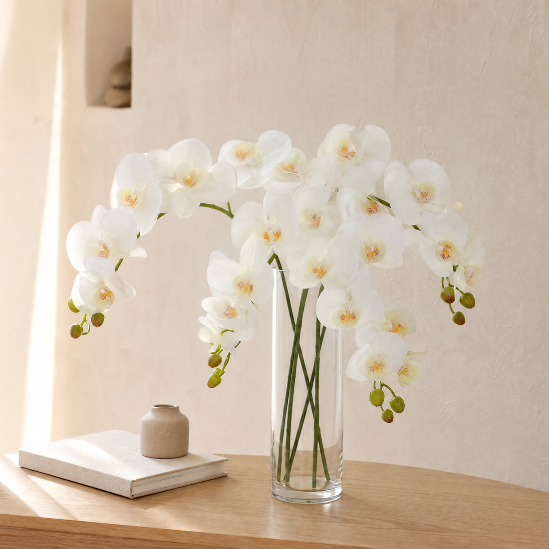 Artificial Orchid Stem – 9 Heads 98cm Faux Phalaenopsis for Home Wedding Decor