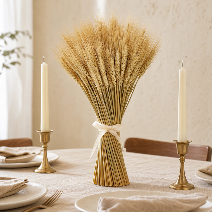 Dried Wheat Ears Bunch – Natural Botanical Stems for Bouquets, Wreaths and Home Decor