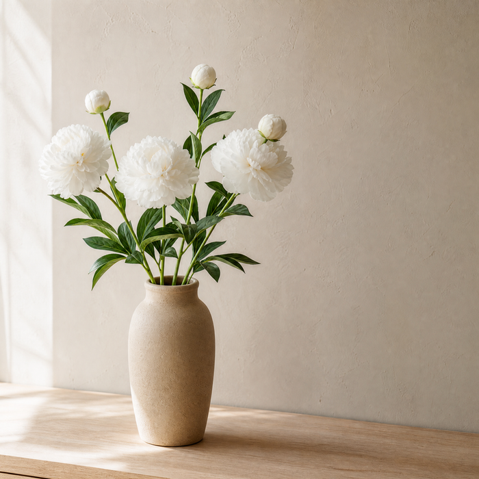 Faux Silk Peony Stem – 30 Inch Artificial Flower for Wedding Table Centerpiece