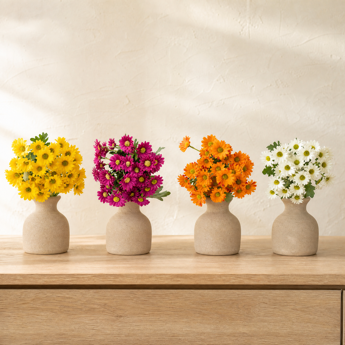 Artificial Daisy Bouquet 21 Stems – Faux Chamomile Flowers Wedding Home Decor DIY
