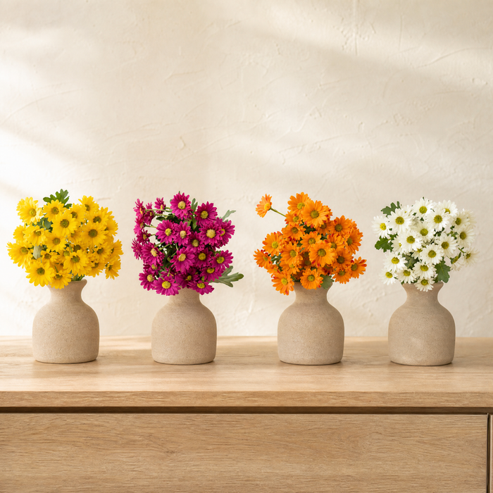 Artificial Daisy Bouquet 21 Stems – Faux Chamomile Flowers Wedding Home Decor DIY
