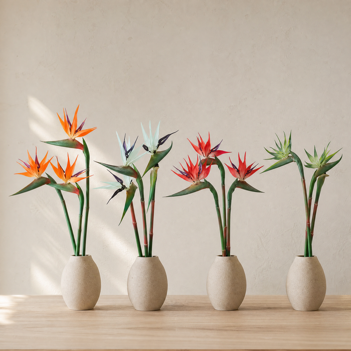 Artificial Bird of Paradise Stem – Faux Strelitzia 24.5" Long Stem Home Decor