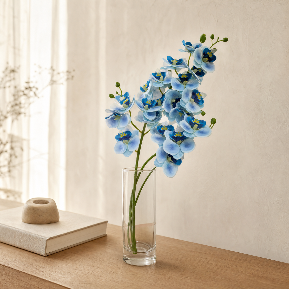 Phalaenopsis Orchid Stem – 21 Heads Faux Floral Arrangement Home Decor