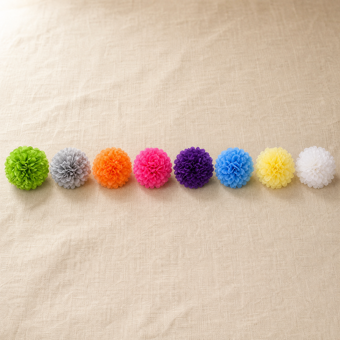 Paper Pom Poms 5 Pack – 4 to 12 Inch Wedding Birthday Party Hanging Decor