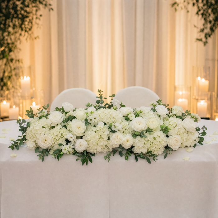 Artificial Rose Peony Flower Row – Silk Arch Backdrop Wedding Table Centerpiece Decor