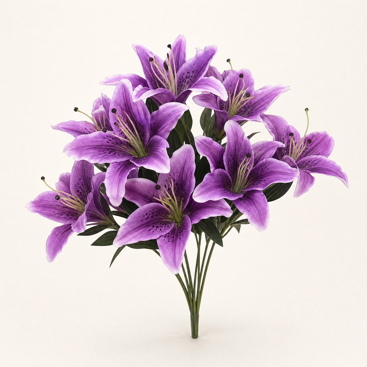 Silk Lily Bouquet 9 Heads – Faux Floral Branch for Wedding Home Decor Gift