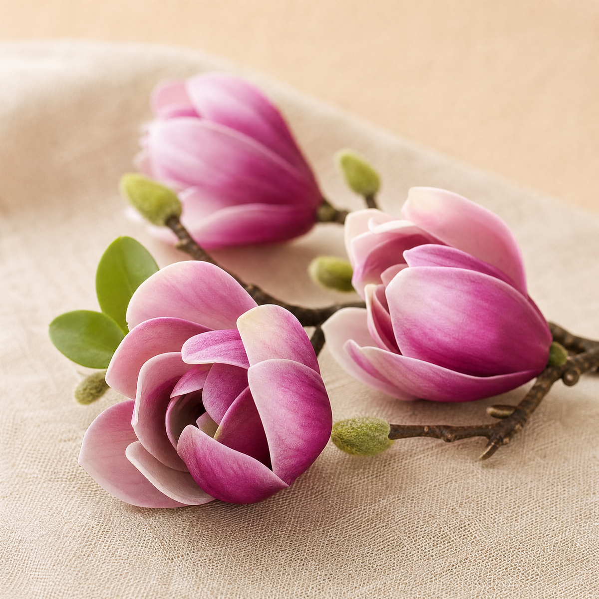 Silk Magnolia Branch – Faux Floral Branch for Vase, Wedding Decor and Home Styling