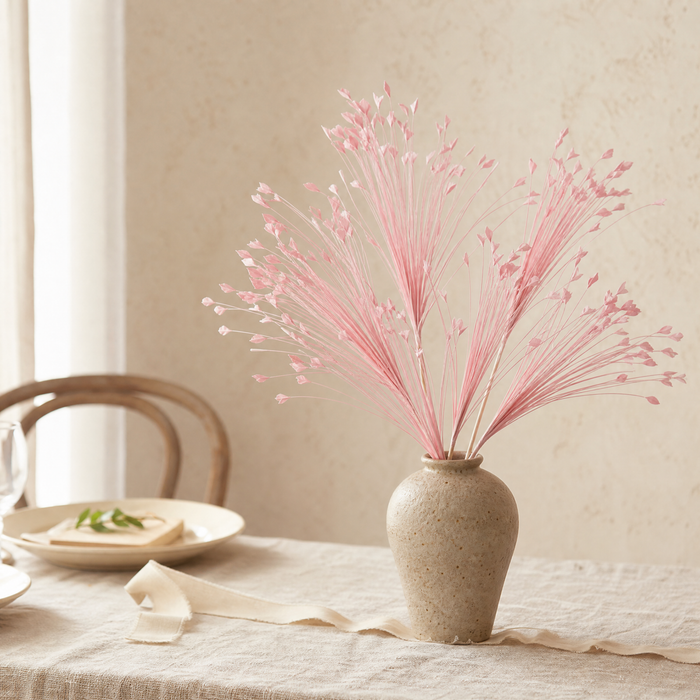 Peacock Grass Spray Stems – Faux Reed Bunch Wedding Decor Floral Arrangement 7pc