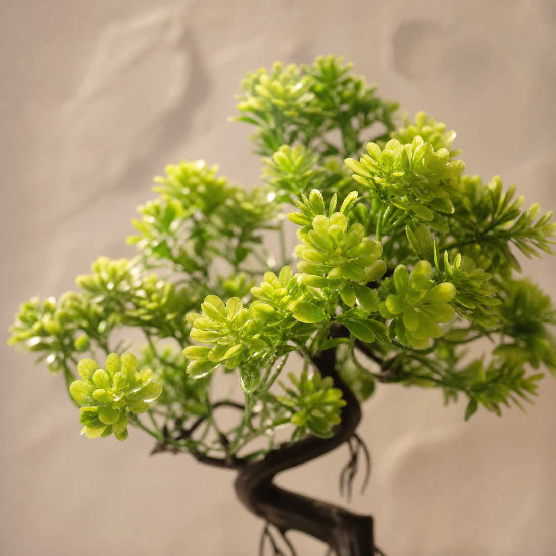 Artificial Bonsai Tree in White Pot – Faux Plant Desk Decor for Home and Office