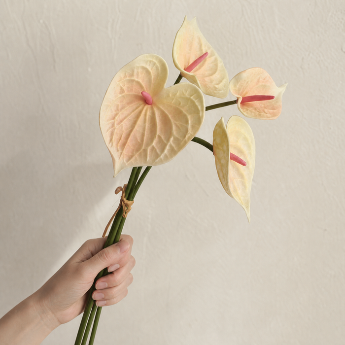 Faux Anthurium Stem Bundle – Real Touch PU Flower, Home and Wedding Decor