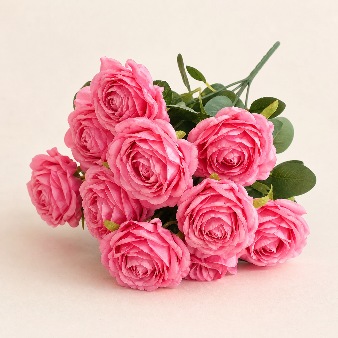 Silk Rose Bouquet 10 Heads – Faux Floral Arrangement for Wedding Home Decor