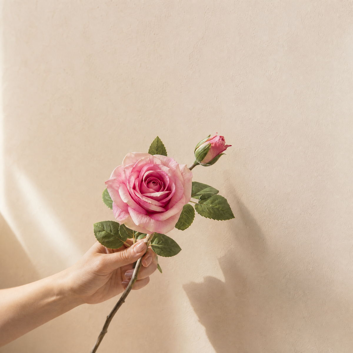 Silk Rose Stem – Real Touch Faux Flower for Wedding Table and Home Decor