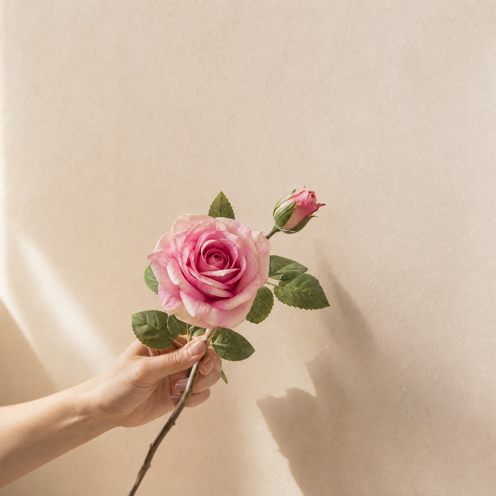 Silk Rose Stem – Real Touch Faux Flower for Wedding Table and Home Decor