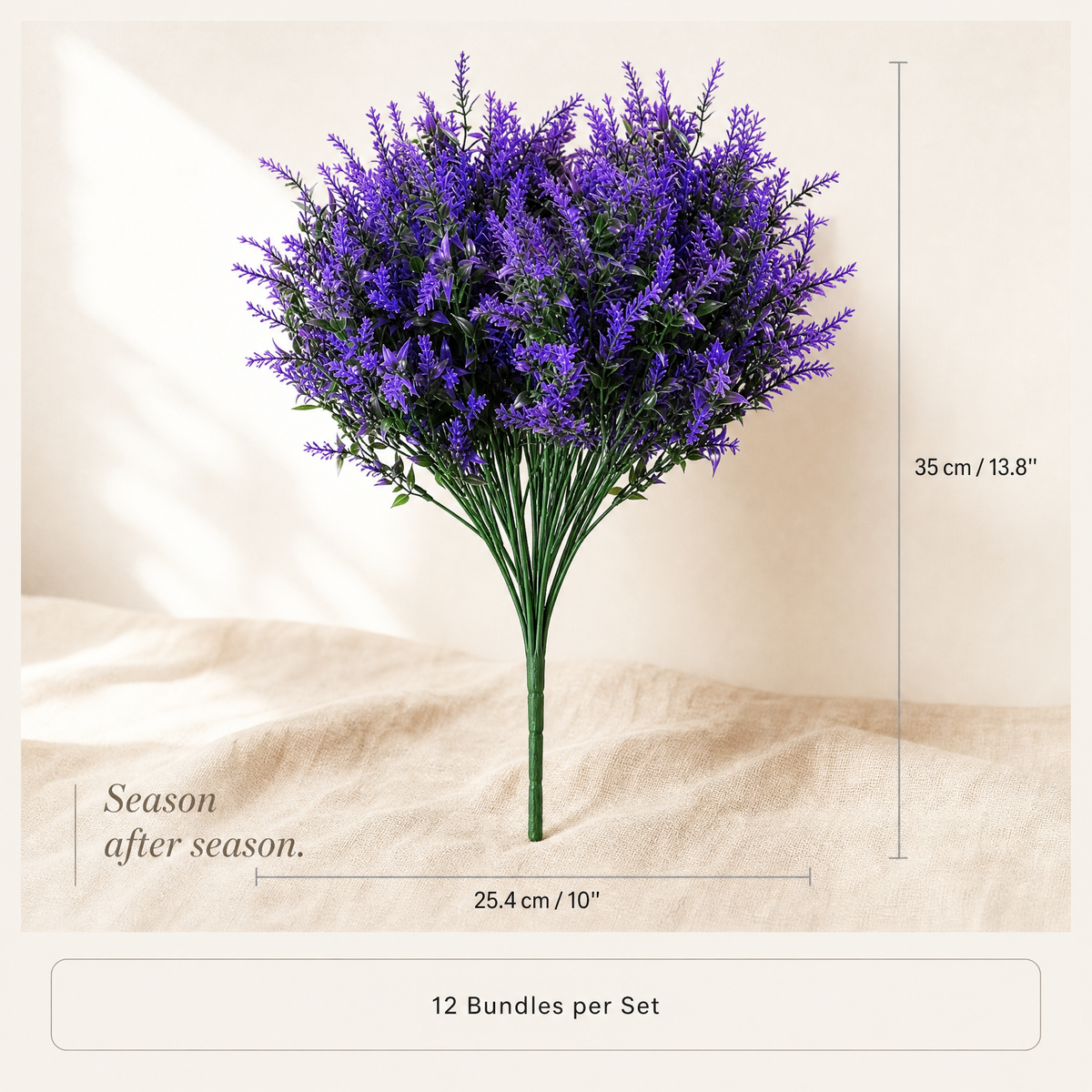 Artificial Lavender Bushes 12/24 Bundles – Faux Purple Flowers UV Safe Outdoor Use