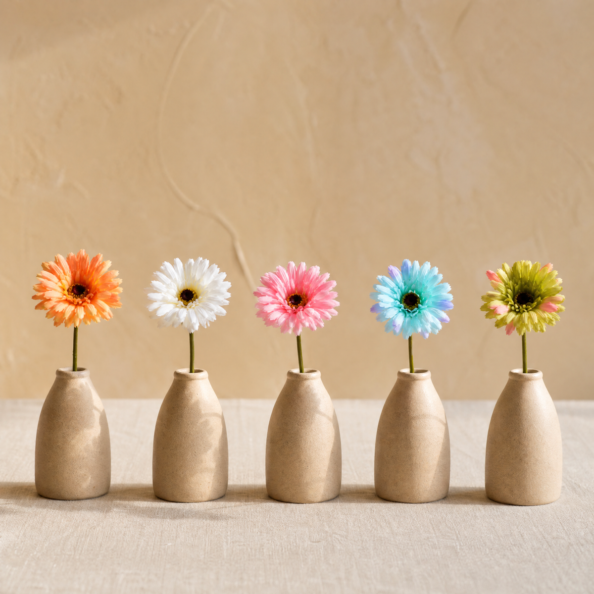 Silk Gerbera Daisy Stems – Faux Floral Arrangement for Home Wedding Decor