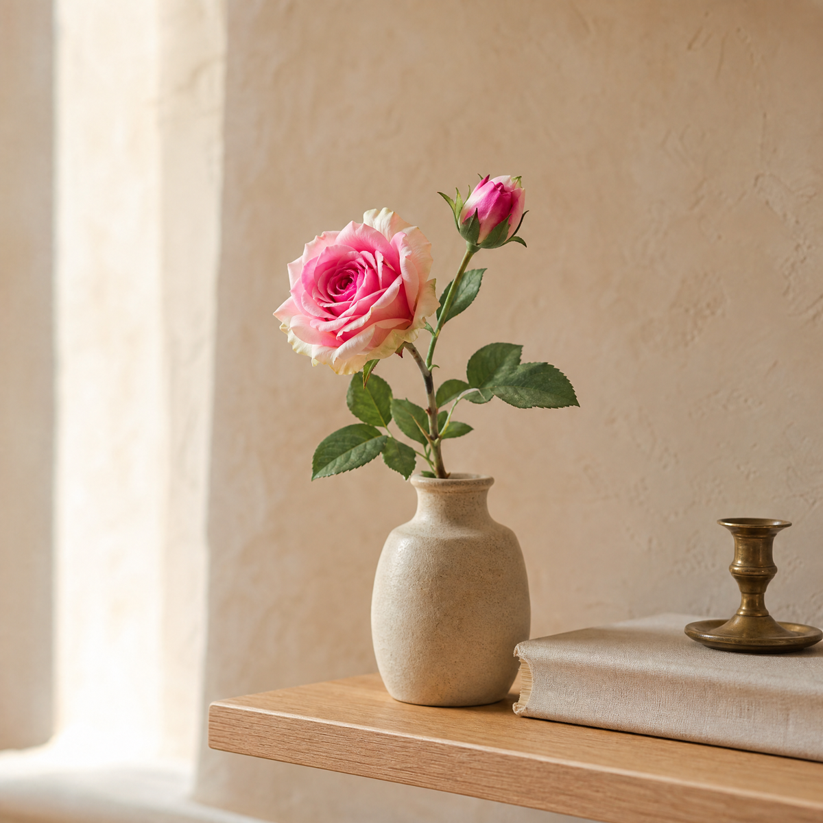 Silk Rose Stem – Real Touch Faux Flower for Wedding Table and Home Decor