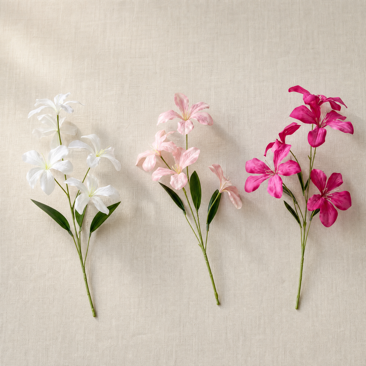 Silk Flame Orchid Stem – Faux Floral Branch for Home, Wedding and Table Decor