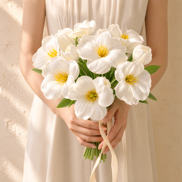 Faux Tulip Bouquet – PU Soft Real Touch Stems, Wedding, Home and Office Decor