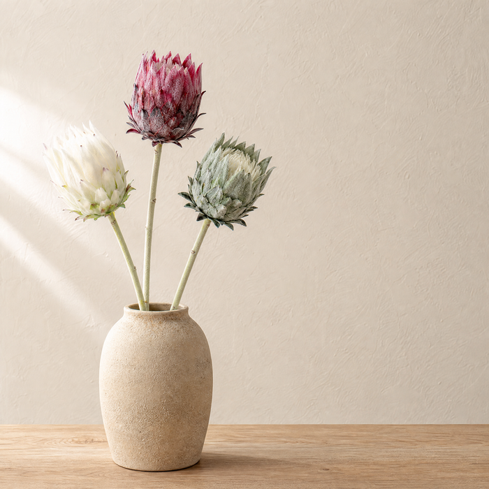 Faux Protea Stem – Lifelike Silk Artichoke Flower for Home Decor and Wedding