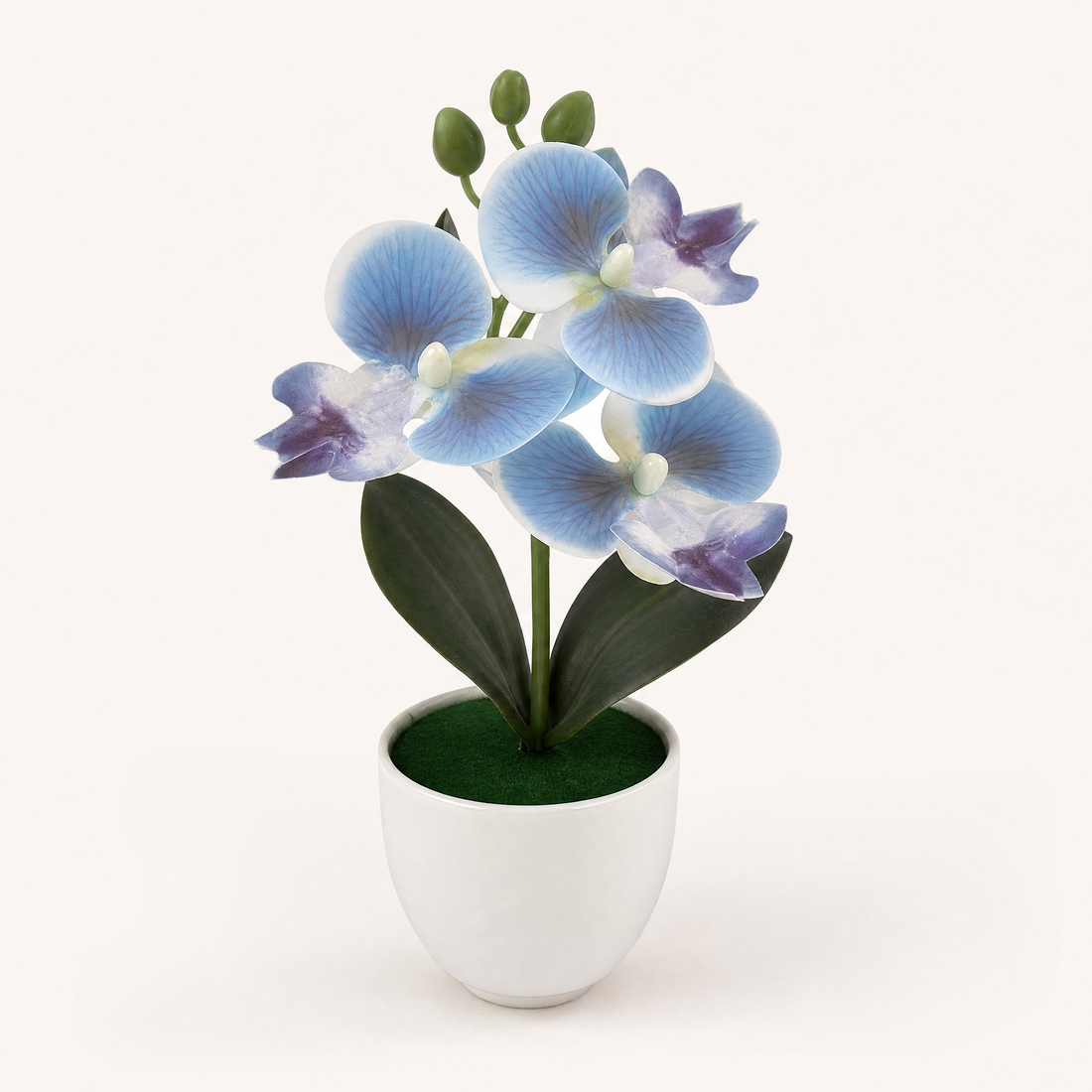 Faux Orchid Bonsai Pot – Mini Silk Phalaenopsis Desktop Decor Home Office Gift